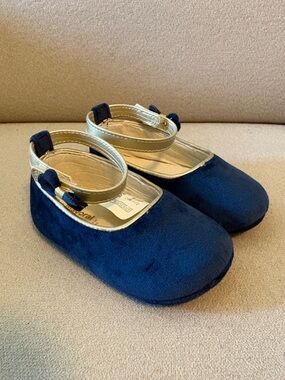 Mayoral Blue Velvet Mary Jane’s